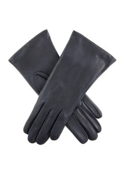 Women's Three-Point Cashmere-Lined Shorter Finger Leather Gloves -Dents 7 1134 Navy 7d4f6d8c 7b88 4853 9fca ab7b2a17d076