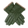 Women’s Three-Point Wool-Lined Leather Gloves With Knitted Cuffs -Dents 7 1135 Sage
