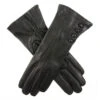Women’s Touchscreen Three-Point Cashmere-Lined Leather Gloves With Buttons -Dents 7 2060 Black 2cc90ba2 3826 4a3a 8f4d a8f3ecc9c660