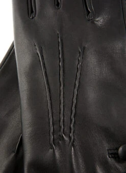 Women’s Touchscreen Three-Point Cashmere-Lined Leather Gloves With Buttons -Dents 7 2060Black2