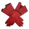 Women’s Silk-Lined Leather Gloves With Studded Gauntlet Cuff -Dents 7 2298 Berry Black
