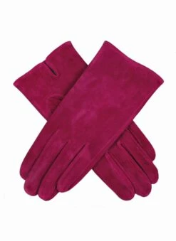 Women's Lined Suede Gloves -Dents 7 2317 20cerise 9a1647a9 7179 4c86 8860 1f630e89660f