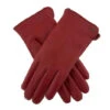 Women's Single-Point Faux Fur-Lined Leather Gloves -Dents 7 2432 20berry