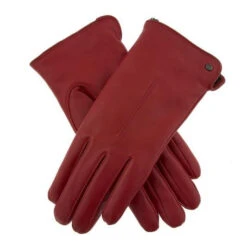 Women's Single-Point Faux Fur-Lined Leather Gloves