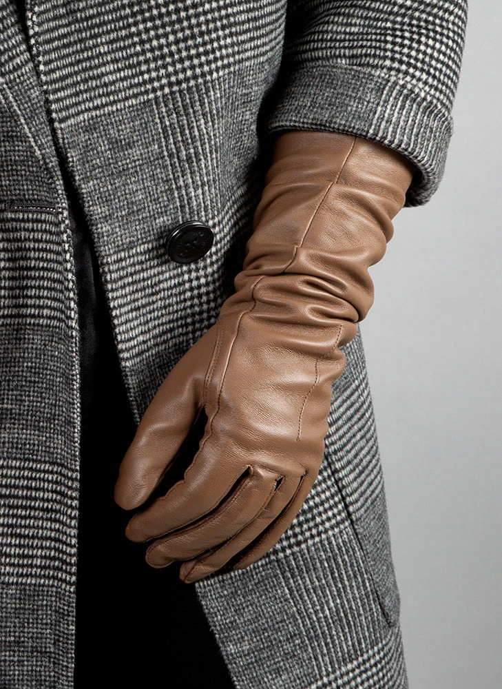 Women's Single-Point Long Above-Elbow Lined Leather Gloves 20 Women's Single-Point Long Above-Elbow Lined Leather Gloves - Image 18