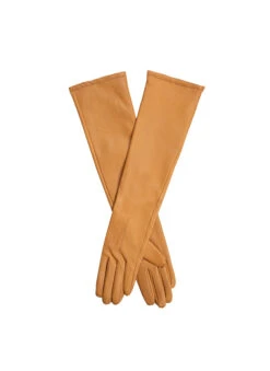Women's Single-Point Long Above-Elbow Lined Leather Gloves 40 Women's Single-Point Long Above-Elbow Lined Leather Gloves -Dents 7 2460Saddle