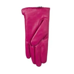 Women’s Touchscreen Single-Point Faux Fur-Lined Leather Gloves -Dents 7 2461 Fuchsia 3