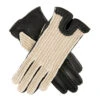 Women's Handsewn Crochet-Back Imitation Peccary Leather Driving Gloves -Dents 7 3000 black