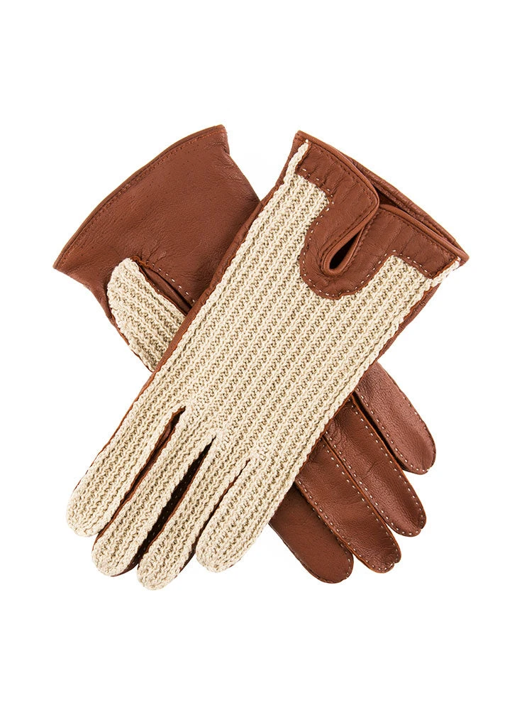 Women's Handsewn Crochet-Back Imitation Peccary Leather Driving Gloves 8 Women's Handsewn Crochet-Back Imitation Peccary Leather Driving Gloves - Image 6