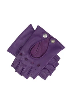 Women’s Fingerless Leather Driving Gloves -Dents 7 3007 Amethyst