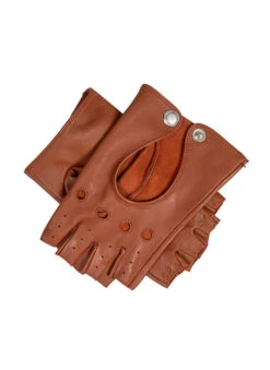 Women’s Fingerless Leather Driving Gloves -Dents 7 3007 Cognac