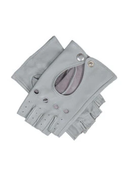 Women’s Fingerless Leather Driving Gloves -Dents 7 3007 Dove Grey