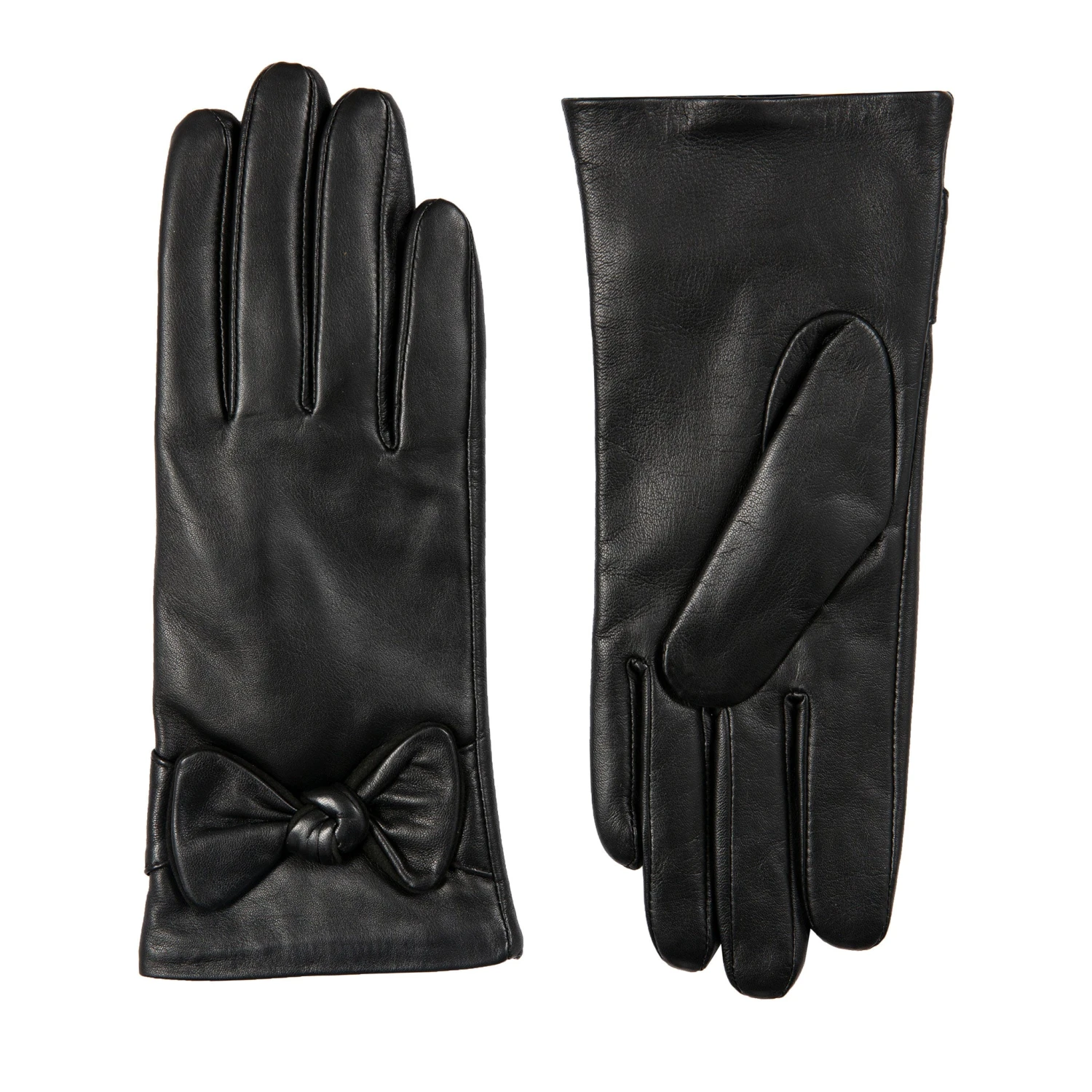 Women’s Touchscreen Wool-Lined Leather Gloves With Bow 11 Women’s Touchscreen Wool-Lined Leather Gloves With Bow - Image 9