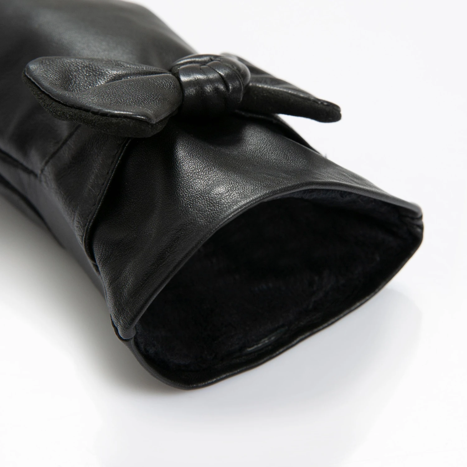 Women’s Touchscreen Wool-Lined Leather Gloves With Bow 18 Women’s Touchscreen Wool-Lined Leather Gloves With Bow - Image 16