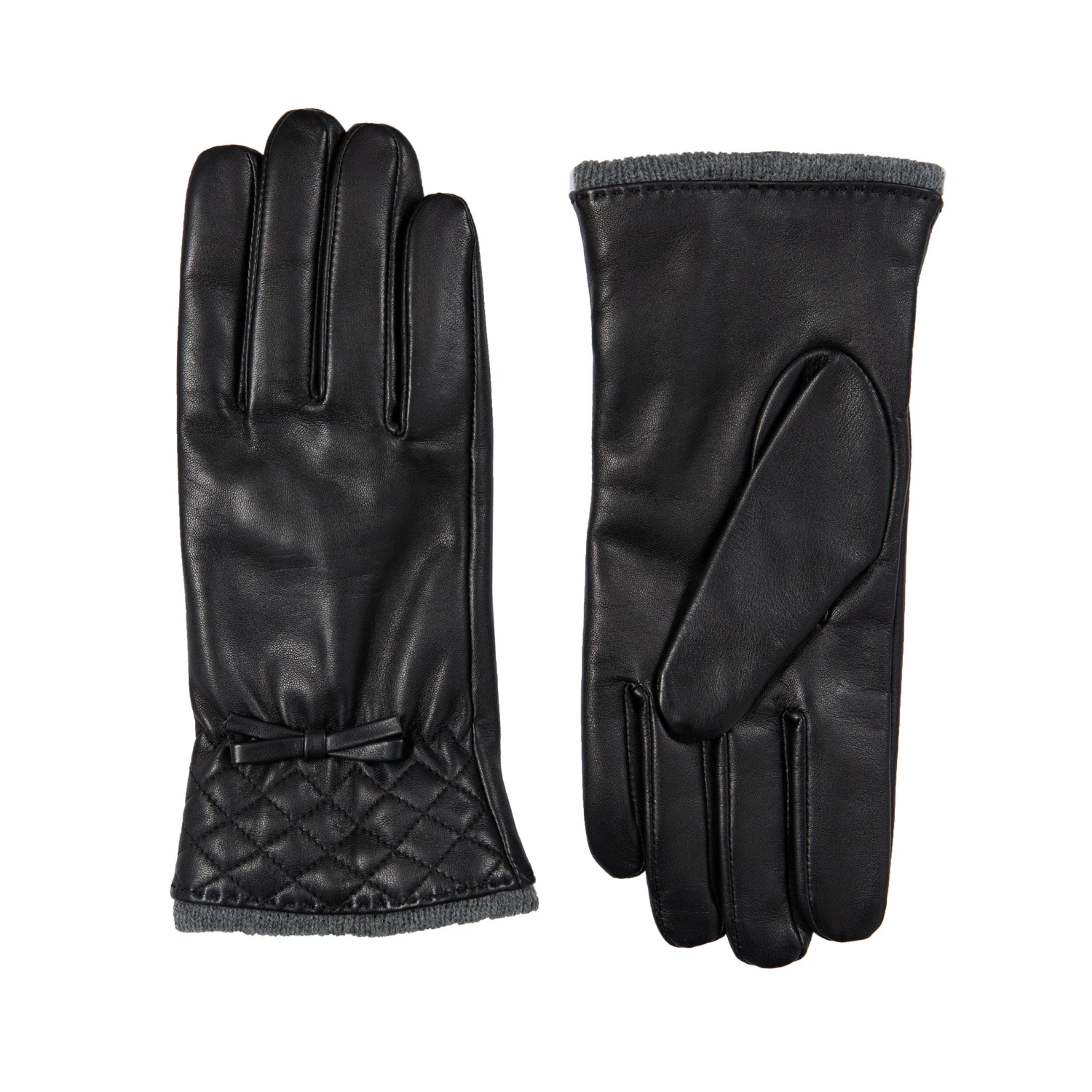 Women’s Wool-Lined Leather Gloves With Quilted Cuffs And Bow 8 Women’s Wool-Lined Leather Gloves With Quilted Cuffs And Bow - Image 6