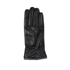 Women’s Wool-Lined Leather Gloves With Quilted Cuffs And Bow 28 Women’s Wool-Lined Leather Gloves With Quilted Cuffs And Bow -Dents 7 5021 Black Charcoal 2