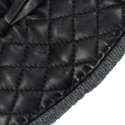Women’s Wool-Lined Leather Gloves With Quilted Cuffs And Bow 33 Women’s Wool-Lined Leather Gloves With Quilted Cuffs And Bow -Dents 7 5021 Black Charcoal 9