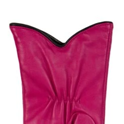 Women’s Wool-Lined Leather Gloves With Buttons And Piping -Dents 7 5023 Fuchsia Black 5