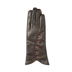 Women’s Wool-Lined Leather Gloves With Buttons And Piping -Dents 7 5023 Mocca 2