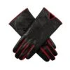 Women’s Single-Point Lined Leather Gloves With Colour Contrast Details -Dents 7 5024 Black Berry