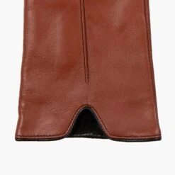 Women’s Single-Point Lined Leather Gloves With Colour Contrast Details -Dents 7 5024 Cognac Black 4