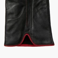 Women’s Single-Point Lined Leather Gloves With Colour Contrast Details -Dents 7 5024 black berry 4