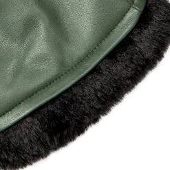 Women’s Three-Point Faux Fur-Lined Leather Mittens -Dents 7 5026 Sage 9