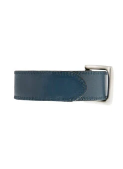 Men's Lined Leather Belt With Contrast Stitching -Dents 8 1063BlackRoyalBlueReverse