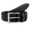 Men's Lined Full-Grain Leather Belt With Stitch Detail -Dents 8 1092 20black
