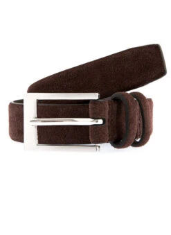 Men's Lined Suede Belt -Dents 8 1095 dark brown 5657a95c 699c 4d36 a3f7 beacbacdf566
