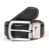 Men's Reversible Lined Leather Belt With Contrast Stitching -Dents 8 1097 20blackbrown 20reversilbe
