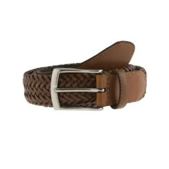 Men's Woven Leather Belt -Dents 8 4031 20tan