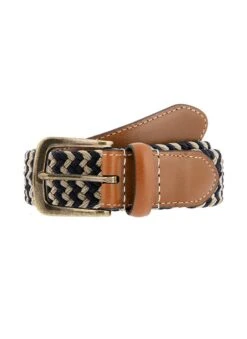 Men's Woven Stretch Belt -Dents 8 4053 20 20ink 20beige