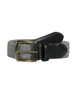 Men's Woven Stretch Belt -Dents 8 4053 20silver 20grey