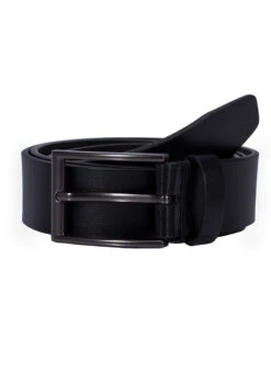 Men's Lined Leather Belt With Gunmetal Buckle