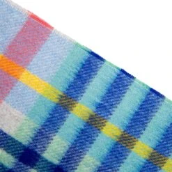 Heritage Plaid Check Cashmere Scarf With Tassels -Dents CASHMERE SCARF IN COAST CLOSE UP