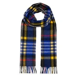 Heritage Bold Check Cashmere Scarf With Tassels 29 Heritage Bold Check Cashmere Scarf With Tassels -Dents CASHMERE SCARF IN NIGHT SKY