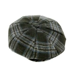 Men's Abraham Moon Check Tweed Newsboy Cap 21 Men's Abraham Moon Check Tweed Newsboy Cap -Dents MENS TWEED NEWSBOY CAP IN FOREST GREEN