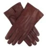 Women's Heritage Handsewn Three-Point Deerskin Leather Gloves -Dents WOMENS HERITAGE HANDSEWN LEATHER DEERSKIN GLOVES BARK BLACK
