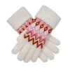 Women’s Jacquard Fair Isle Knitted Gloves -Dents WOMENS KNITTED GLOVES RASPBERRY