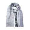 Women’s Lightweight Scarf With Stripe And Crosshatch Pattern -Dents WOMENS LIGHTWEIGHT SCARF WITH STRIPES CROSSHATCH GREY