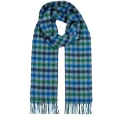 Heritage Bold Check Cashmere Scarf With Tassels 22 Heritage Bold Check Cashmere Scarf With Tassels -Dents cashmere scarf royal