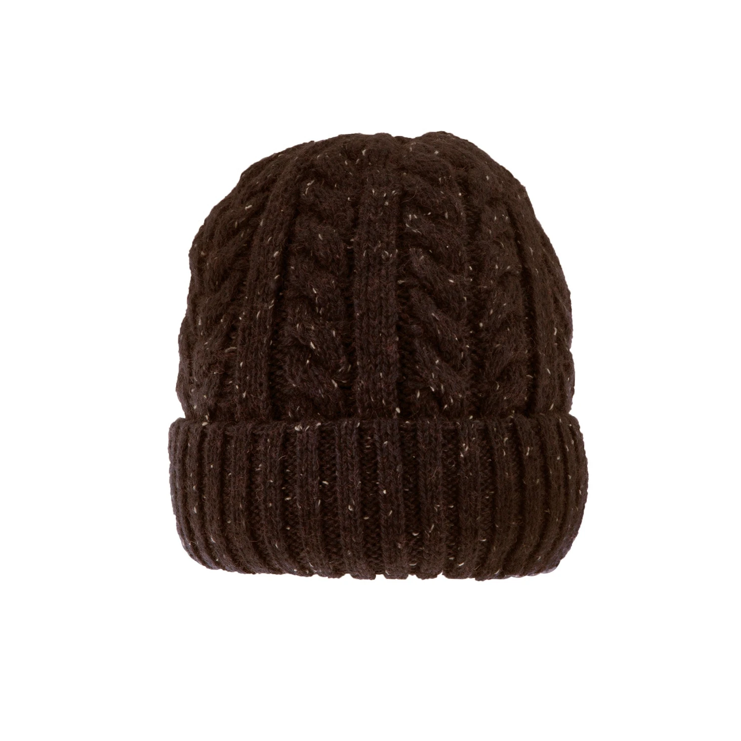 Men’s Cable Knit Beanie Hat With Marl Yarn