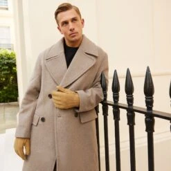 Men’s Handsewn Three-Point Lambskin Gloves -Dents mens handsewn lambskin gloves camel