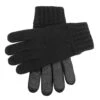 Men's Knitted Gloves With Suede Palm Patch -Dents mens knitted gloves in black