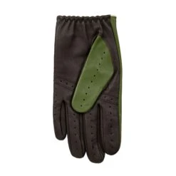 Men’s Touchscreen Three-Colour Leather Driving Gloves -Dents mens leather touchscreen three colour gloves green brown white palm