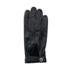 Men’s Three-Point Leather Driving Gloves With Wristwatch Cut-out -Dents mens leather watch gloves black back