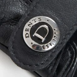 Men’s Three-Point Leather Driving Gloves With Wristwatch Cut-out -Dents mens leather watch gloves black dents button