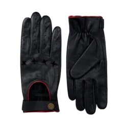 Men's The Suited Racer Touchscreen Leather Driving Gloves With Wristwatch Cut-out -Dents mens the suited racer watch leather gloves black berry both gloves