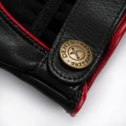 Men's The Suited Racer Touchscreen Leather Driving Gloves With Wristwatch Cut-out -Dents mens the suited racer watch leather gloves black berry button